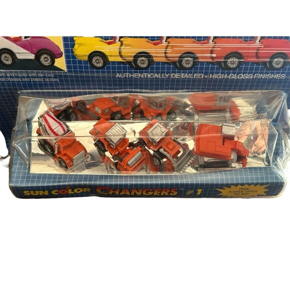 1988 Micro Machines Sun Color Changers #1 Construction Vehicles Galoob No. 6440 - Picture 7 of 8